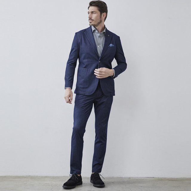 会員限定SALE]秋冬 デニムライク インレーカルゼ パンツ ジャージ