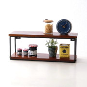 ウォールシェルフ タオルハンガー タオル掛け 木製 アイアン 壁掛け棚