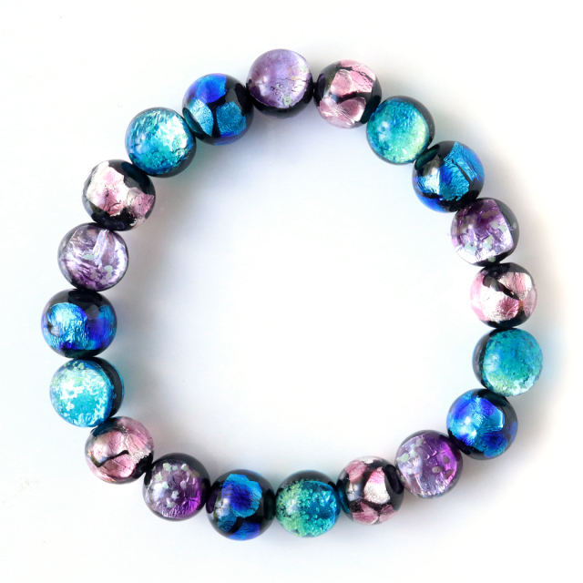 ホタルガラス ブレスレット メンズ レディース 10mm とんぼ玉 沖縄 お土産