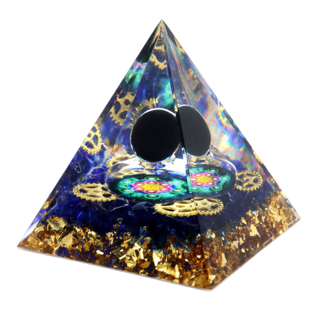 オルゴナイト ピラミッド 六芒星 歯車 幾何学模様 orgonite pyramid