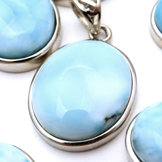 ラリマー ペンダント 天然石 ネックレス Aランク Silver925 ランダム