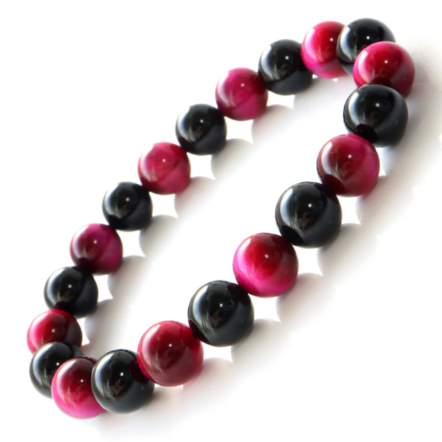 天然石 パワーストーン ブレスレット ピンク タイガーアイ オニキス