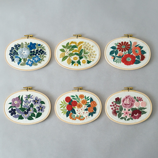 フラワーブーケの刺繍キット