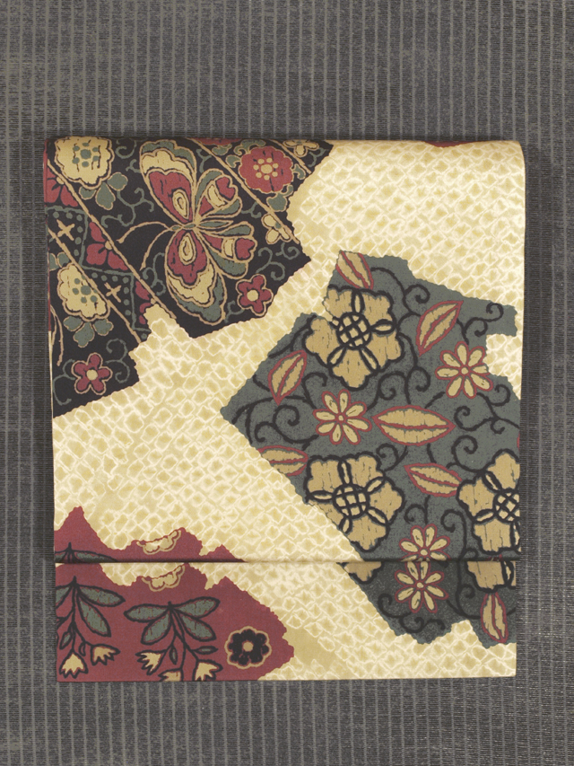 帯のアトリエ花邑 hanamura 銀座 「鹿の子絞りに切りばめ文様 絞りに型