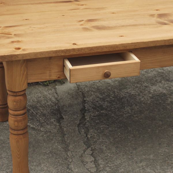 ろくろ脚ダイニングテーブル・引き出し付き・150cm×80cm