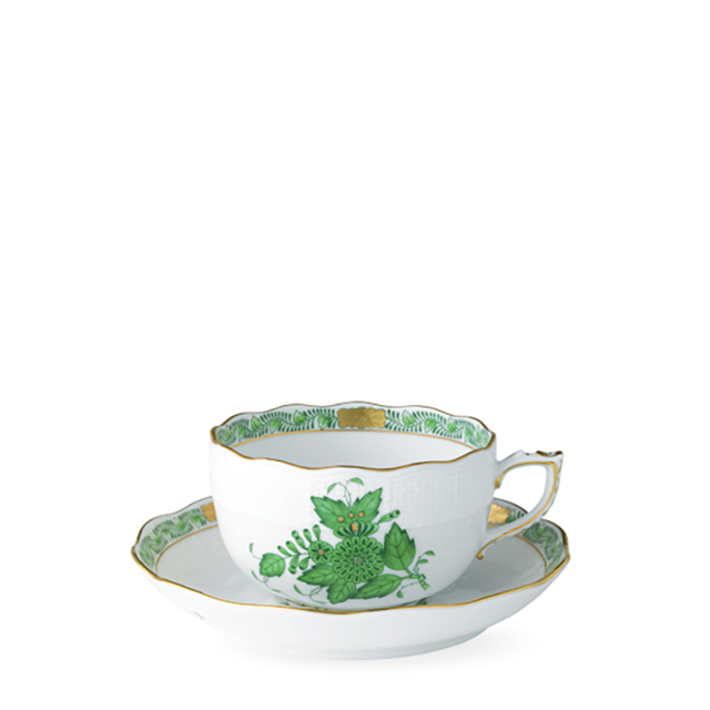 アポニー・ターコイズ・プラチナ] モカカップ&ソーサー