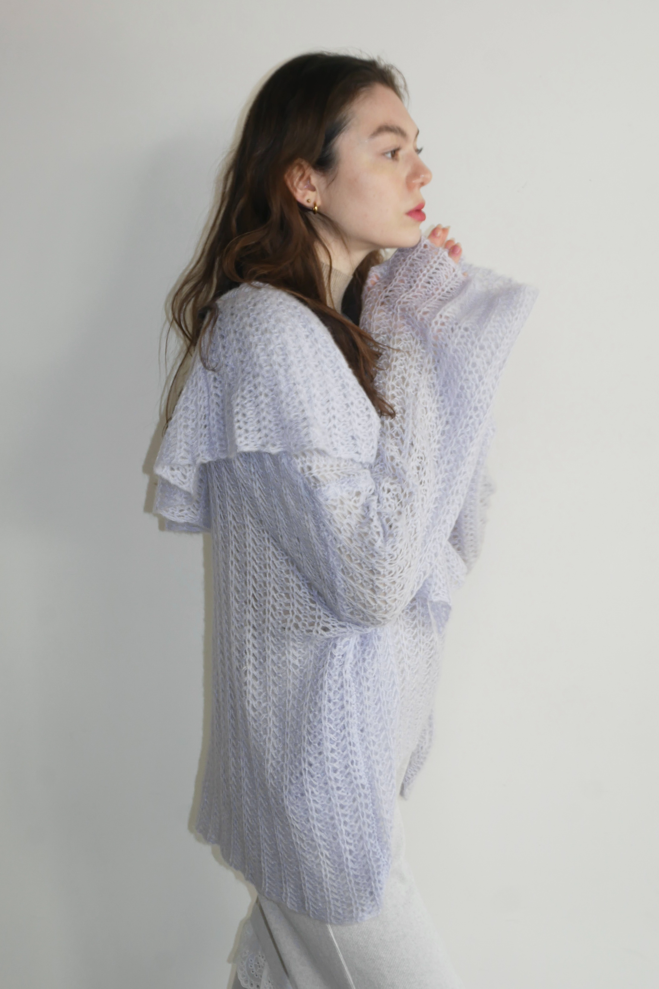 HONEY MI HONEY｜フリルカラークロシェニット｜華やかでふんわり可愛い