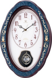 象嵌細工で高級感があふれる電波掛け時計 プリュマージュ 8MY468-005