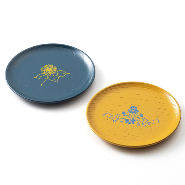 漆まめさら ウクライナデザイン コラボ＜isuke＞木製漆塗り 漆器の豆皿