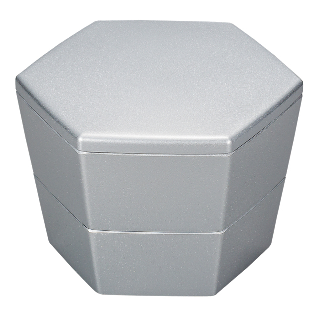 二段重 六角 入れ子 金ラメ/銀ラメ FC23-9/10 漆器の井助