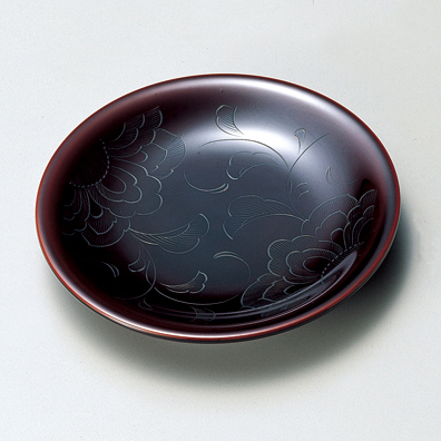 銘々皿 沈金松笠 黒 5枚セット 木製 漆塗り【製造中止】 漆器の井助