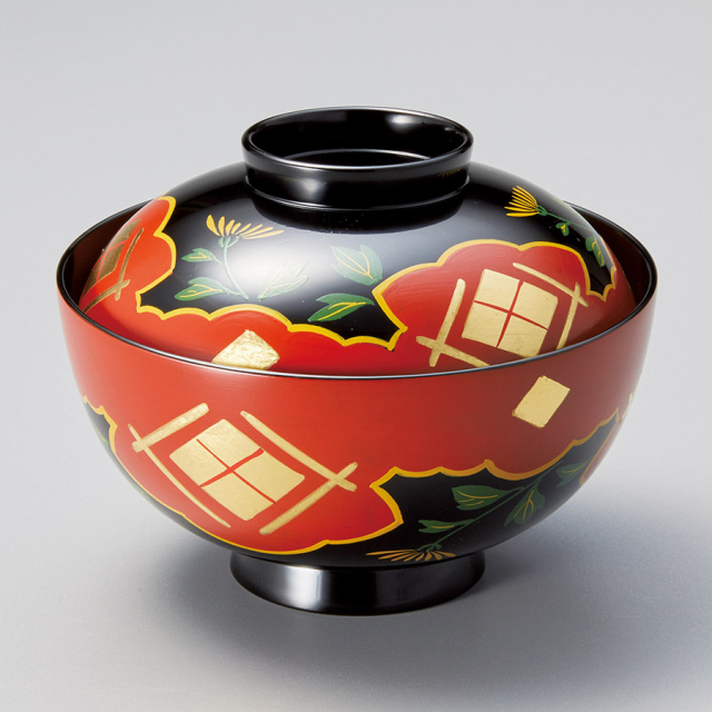 吸物椀 正法寺 黒 木製 漆塗り 12-00403 漆器の井助