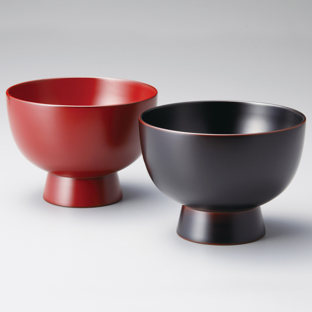 夫婦椀 一会松 消溜・古代朱 2客セット 木製 漆塗り 12-03603 漆器の井助