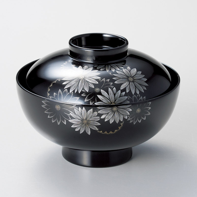 吸物椀 見返し松葉 溜 5客セット 【製造中止】 漆器の井助