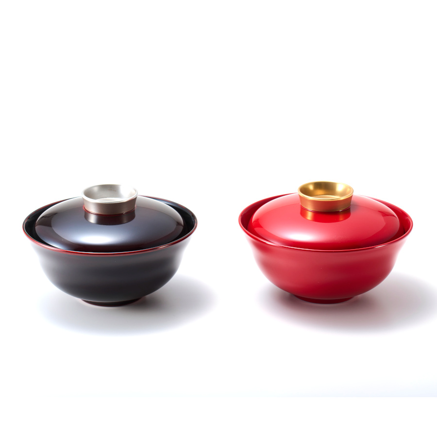 ペア椀 金銀 漆塗り ペアの蓋付きのお椀 12-03702 漆器の井助