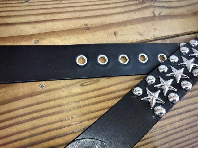 スタッズベルト ラウンド＆シルバースタースタッズベルト 【ブラック】40mm