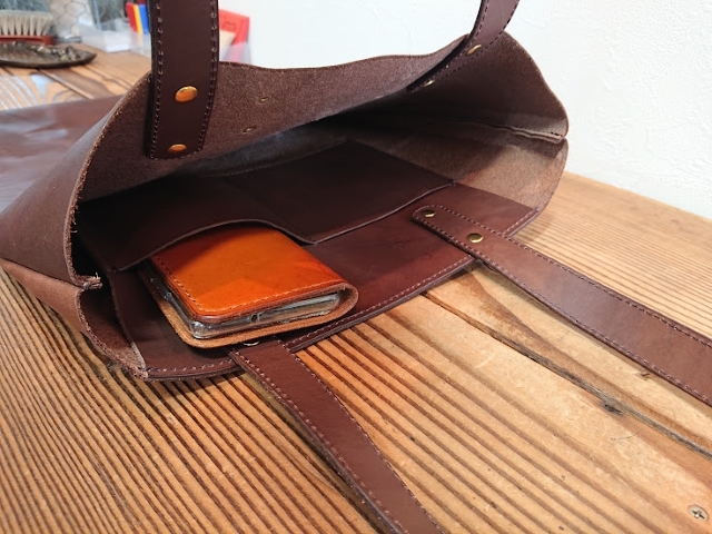 栃木レザー製 JUN COMPANYオリジナルトートバッグ【チョコレートブラウン】