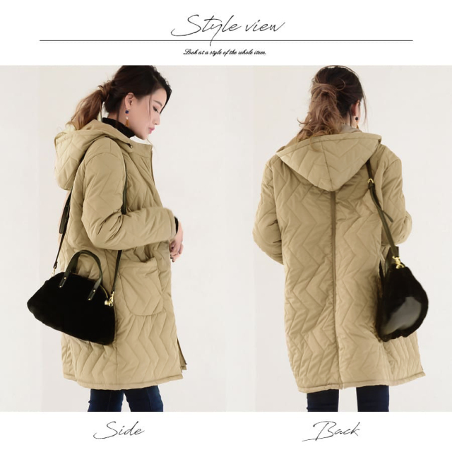 ミルクティーステラ4way中綿ロングママコート｜マタニティ服と授乳服の