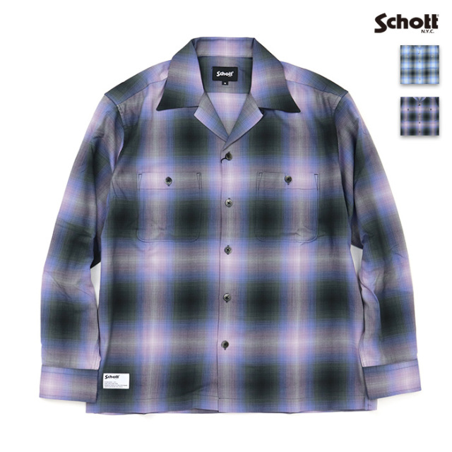 Schott ショット オンブレチェックシャツ 782-6120001