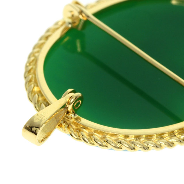 ストーンカメオ ブローチ K18イエローゴールド 11.54g レディース