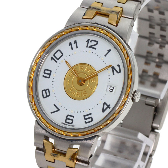 HERMES エルメス セリエ 腕時計 ステンレススチール/SSxGP メンズ