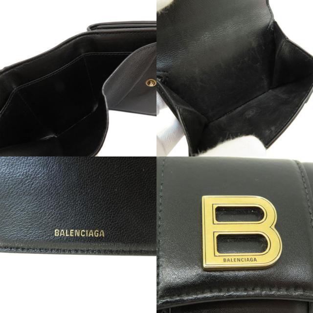 BALENCIAGA バレンシアガ ロゴ 二つ折り財布（小銭入れあり） レザー