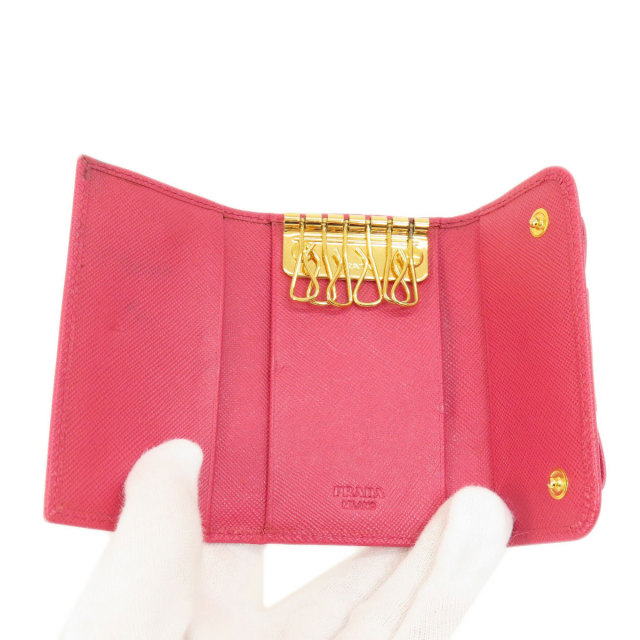 PRADA プラダ リボン サフィアーノ キーケース レザー レディース