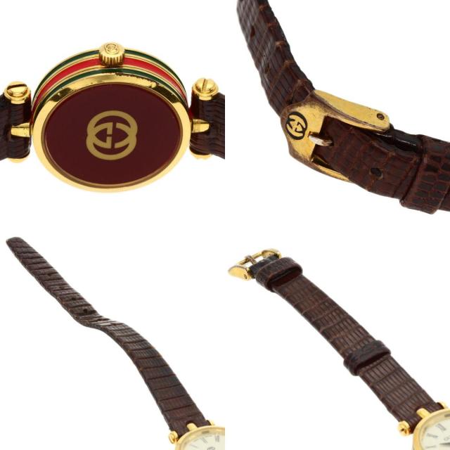 GUCCI グッチ シェリーライン 腕時計 GP/革 レディース ブランド京の蔵