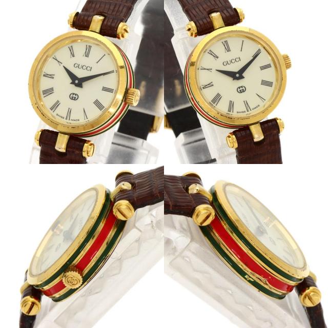 GUCCI グッチ シェリーライン 腕時計 GP/革 レディース ブランド京の蔵