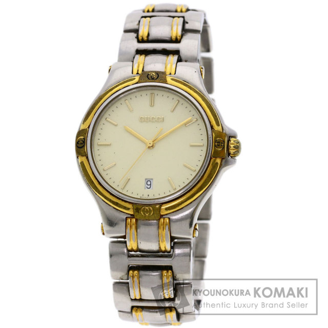 GUCCI グッチ 9040M ラウンドフェイス 腕時計 ステンレススチール