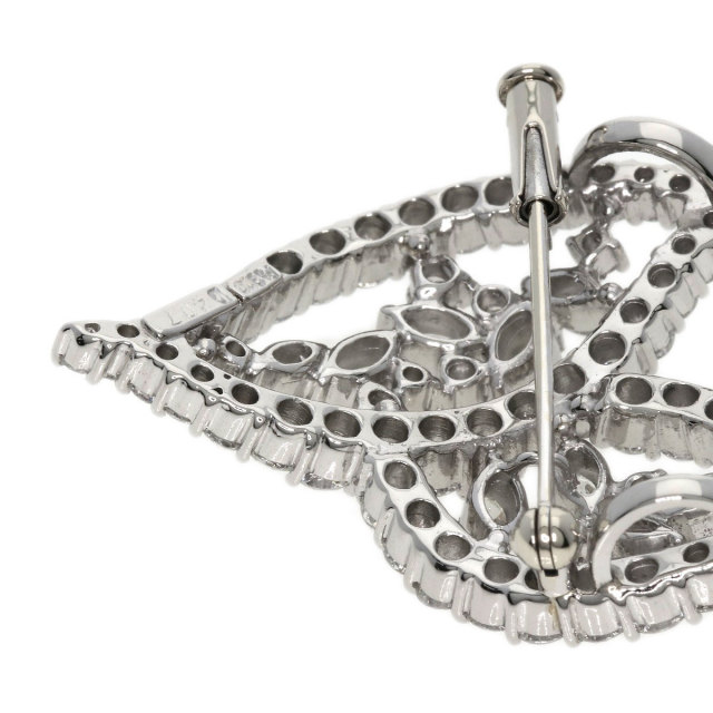 4.07ct ダイヤモンド リーフモチーフ ブローチ プラチナPT900 14.9g