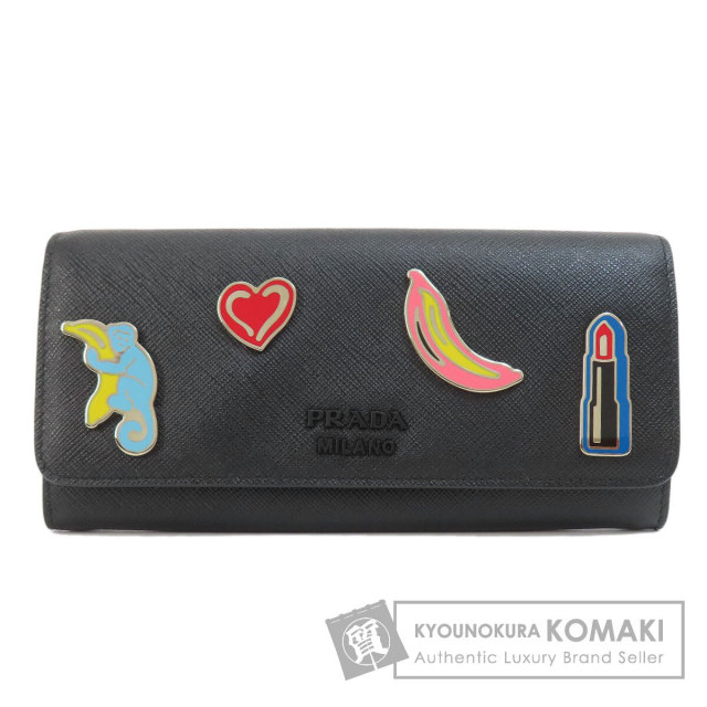 PRADA プラダ 1MH132 サフィアーノ ピンバッジ 長財布（小銭入れあり