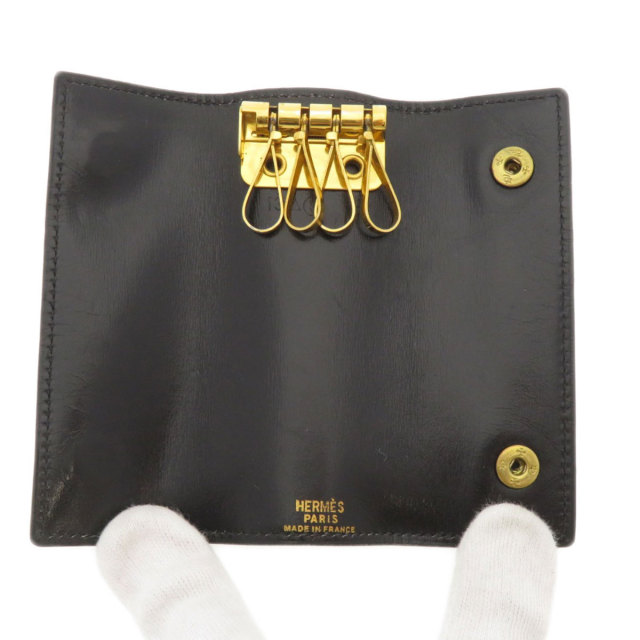 HERMES エルメス ヴィンテージ ブラック 黒 キーケース カーフ