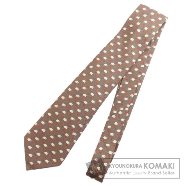 HERMES エルメス ヒツジ柄 ネクタイ シルク メンズ [中古] ブランド京