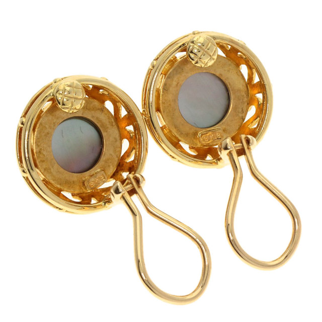 MIKIMOTO ミキモト ピクウェ シェル イヤリング K18イエローゴールド