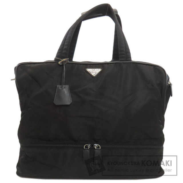 PRADA プラダ ロゴ金具 ボストンバッグ ナイロン素材 レディース [中古