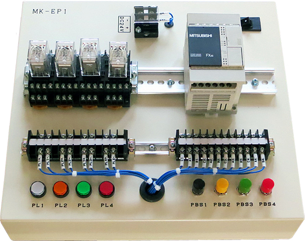 電気系保全作業]実技試験対策用の実習盤とリレー＆タイマセットの組合せ