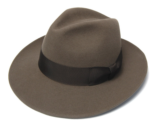 BUNJIROW(文二郎) ファーフエルト中折れ帽 アンテツマミワイド ハット