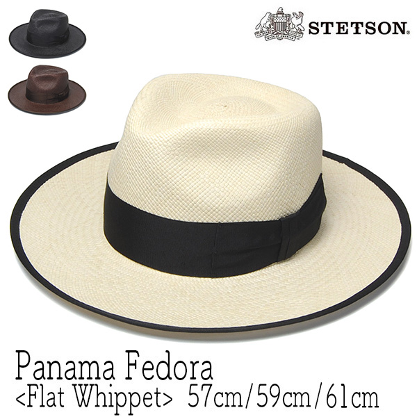 アメリカ STETSON (ステットソン) つば広パナマ中折れ帽 FLAT WHIPPET