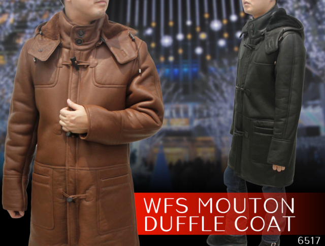 メンズ ダッフルコート ラム/ムートン・WFS ムートンコート 6517