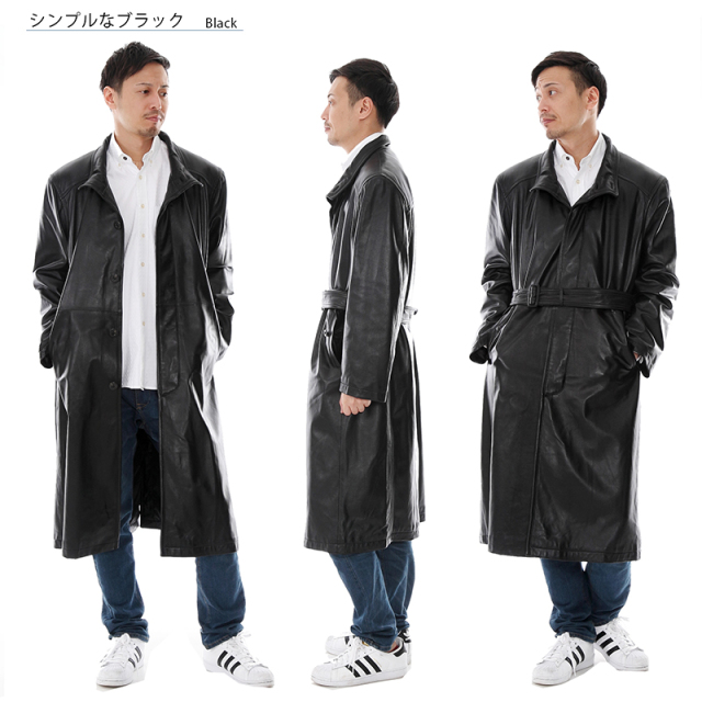 有名ブランド ラム革 スタンドカラーコート ステンカラーコート メンズ