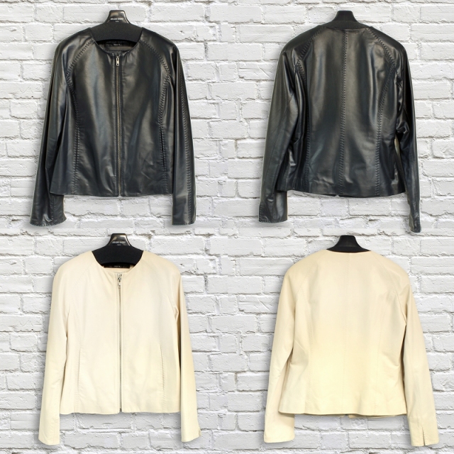 ラム革 レザージャケット ノーカラージャケット 本革ジャケット