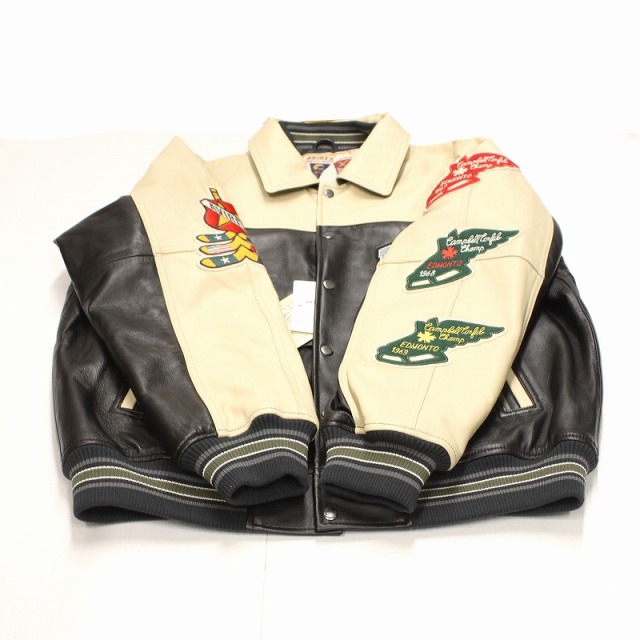 AVIREX スタジアムジャケット メンズ ワイルドベアーズ 本革 レザー