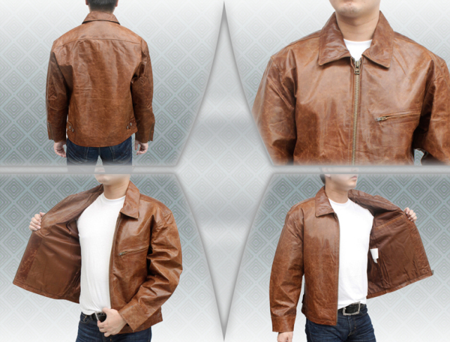 豚革（ピッグ） ステンカラージャケット メンズ 835314