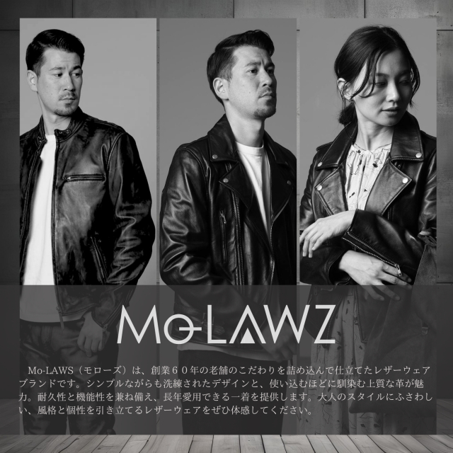 Mo-Laws 牛革 ダブルライダースジャケット USタイプ メンズ ブラック S
