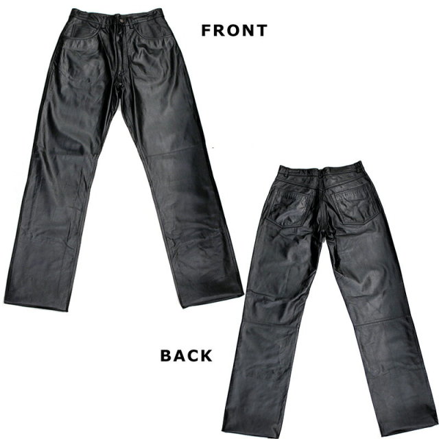 牛革 レザーパンツ シーパンタイプ メンズ ブラック 76/79/82/85/88/91