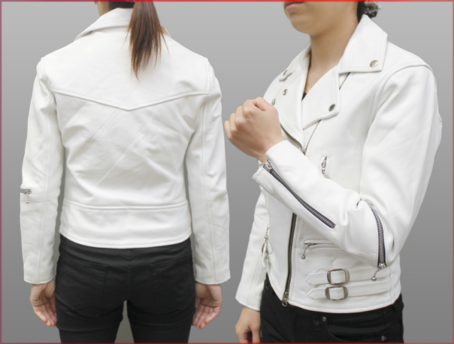 レディース 革ジャン バッファローUKダブルライダースレザージャケット