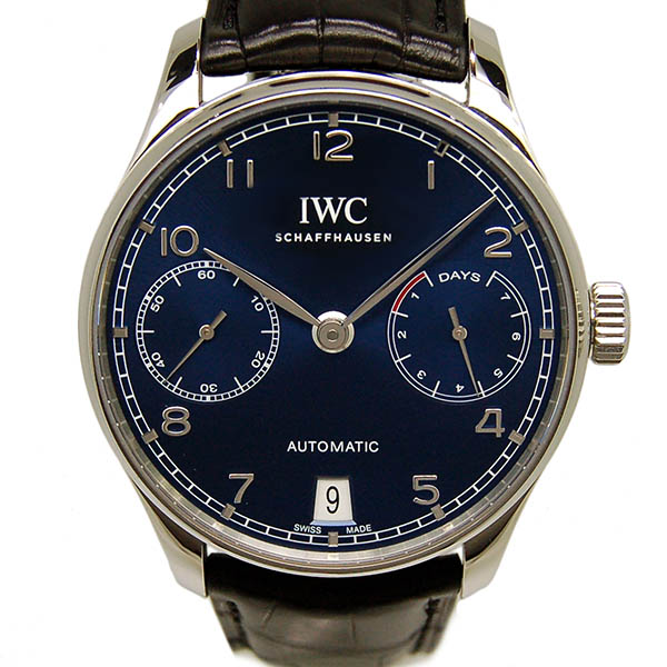 IWC ポルトギーゼ 7デイズ IW500710 ブルー 革ベルト 42.3mm 新品