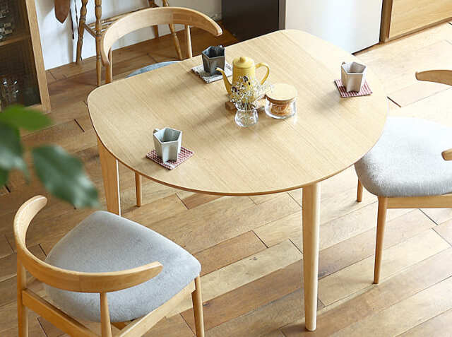 半円形ダイニングテーブル Marron(マロン) ナチュラル｜北欧