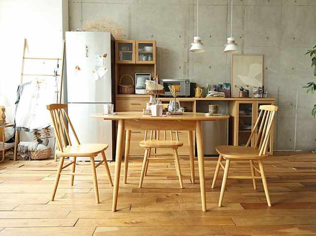 円形 伸長式ダイニングテーブル Rizn(リズン) ナチュラルタイプ｜北欧